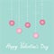 Hanging rain button drops. Dash line Love card