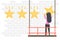 Hanging rating stars.