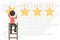 Hanging rating stars.