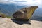 Hanging rock on the Moro Rock trail in Sequoia National Park, California