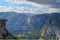 Hanging rock, Yosemite Falls, Yosemite Valley.