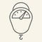 Hanging scale thin line icon. Kitchen scales tool symbol, outline style pictogram on beige background. Hanging weight