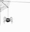 Hanging spider and web network, vector