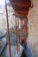 The Hanging Temple or Hanging Monastery with detail of support struts near Datong in Shanxi Province, China