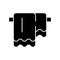 Hanging towel black glyph icon