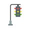 Hanging traffic light flat icon