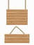Hanging vector wooden blank sign boards isolated over white