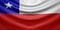 Hanging wavy national flag of Chile with texture. 3d render