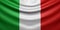 Hanging wavy national flag of Italy with texture. 3d render