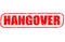 Hangover stamp on white background