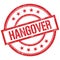 HANGOVER text written on red vintage stamp