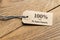 Hangtag with title 100% BIO ORGANIC COTTON and VEGAN in German