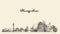 Hangzhou skyline Zhejiang draw East China vector