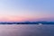 Hangzhou thousand island lake in sunset