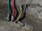 Hank sling carabiners at used red and green ropes