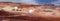 HANKSVILLE, UTAH - AUGUST 15, 2018: Panorama of the Mars Desert