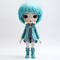 Hannah: Anime Doll With Blue Hair - High Detailed Vinyl Toy