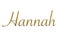 Hannah - Female name . Gold 3D icon on white background. Decorative font. Template, signature logo.