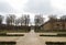 Hannover palace garden entrance in winter cloudy day