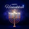 Hannukah menorah with David Star. Jewish religion