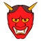 Hannya mask icon cartoon