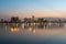 Hanoi cityscape at twilight at West Lake Ho Tay