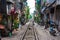 Hanoi Street Train is a place in hanoi Old Quarter where trains pass through very close to people`s houses.