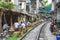 Hanoi Street Train is a place in hanoi Old Quarter where trains pass through very close to people`s houses.