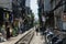 The Hanoi train street, Old Quarter