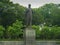 HANOI, VIETNAM - JUNE 28, 2017: wide shot of the statue of vladimir lenin in hanoi