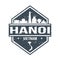 Hanoi Vietnam Travel Stamp. Icon Skyline City Design Vector. Passport Seal Vector.