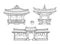 Hanok Korean traditional architecture vector