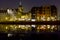 Hanseatic architecture of Gdansk at night.