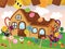 Hansel and Gretel Cute Cookies House Vector Illustration