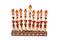 Hanukah menorah made from candies with paper flame