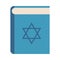 Hanukkah, blue torah book ritual traditional flat icon