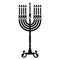 Hanukkah candle stand icon, simple style