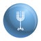 Hanukkah candle stand icon, simple style
