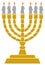 Hanukkah candles with all candle lite vector illustration