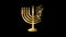 Hanukkah Candles Religious symbol Particles Animation, Magical Particle Dust Animation of Religious Hanukkah Candles Sign with Ray