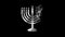 Hanukkah Candles Religious symbol Particles Animation, Magical Particle Dust Animation of Religious Hanukkah Candles Sign with Ray