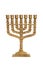 Hanukkah candlestick isolated on white. Ritual candle menorah on a white background. Menorah is the symbol of Judaism.