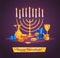Hanukkah celebration. Set of colorful elements