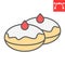 Hanukkah doughnut color line icon, bakery and dessert, hanukkah donut sign vector graphics, editable stroke filled