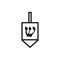 Hanukkah dreidel icon, vector illustration