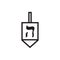 Hanukkah dreidel icon, vector illustration