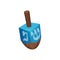 Hanukkah dreidel on white background. Jewish culture.