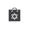 Hanukkah Gift bag vector icon