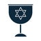 Hanukkah, goblet with star of david celebration silhouette icon