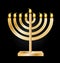Hanukkah gold menorah icon vector